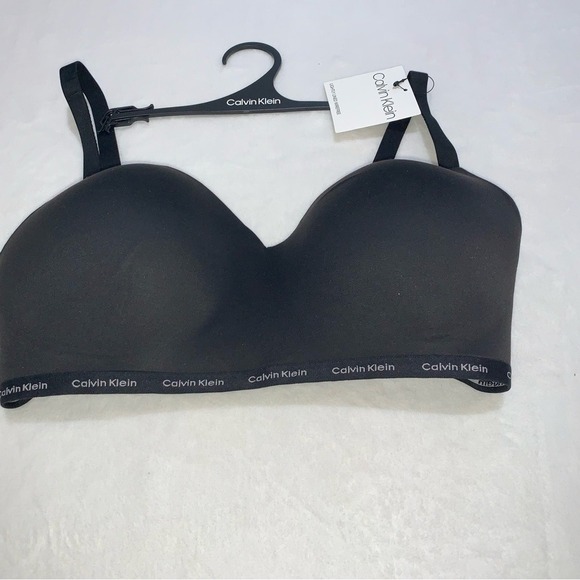 Calvin Klein Other - Calvin Klein Wirefree Bra Women Large Black NEW Lightly Lined Logo QP3301O-001